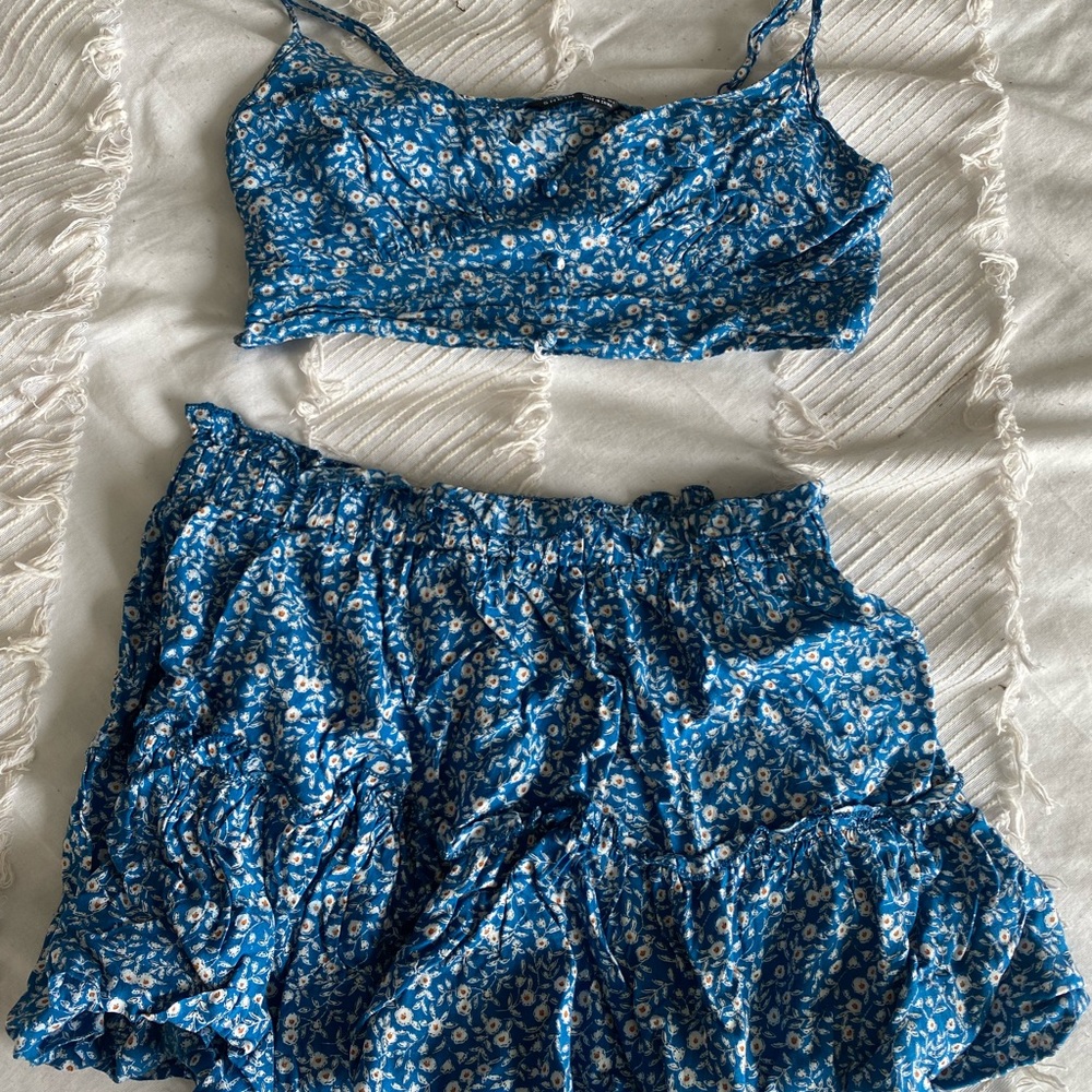 shein medium matching set skirt and crop top